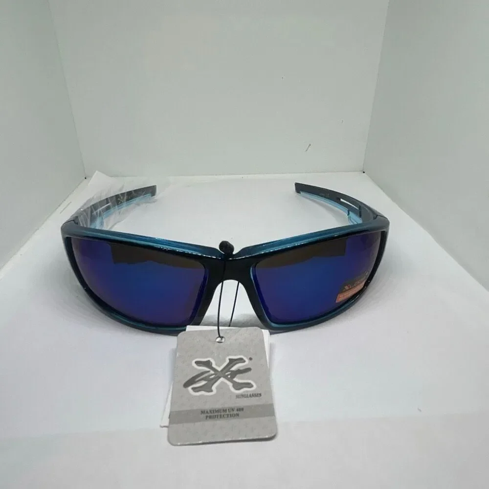 X-Loop Mirrored Wraparound Sport Sunglasses UV400 Protection Durable Streetwear